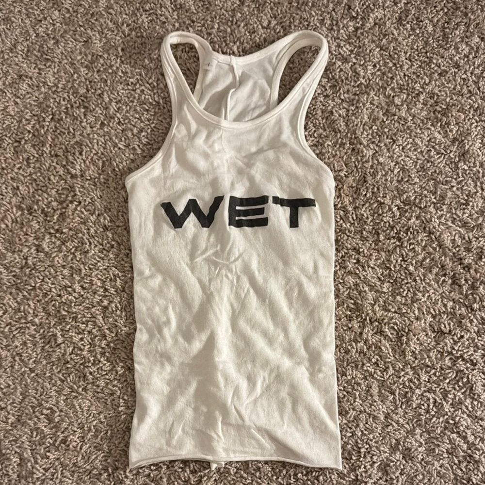 White Tank Top with Black Logo